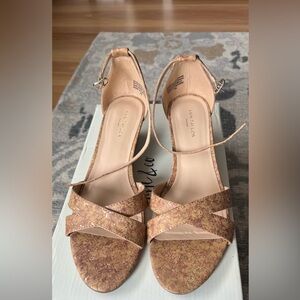 Ann Taylor Strappy, short wedge heeled sandals, size 7M